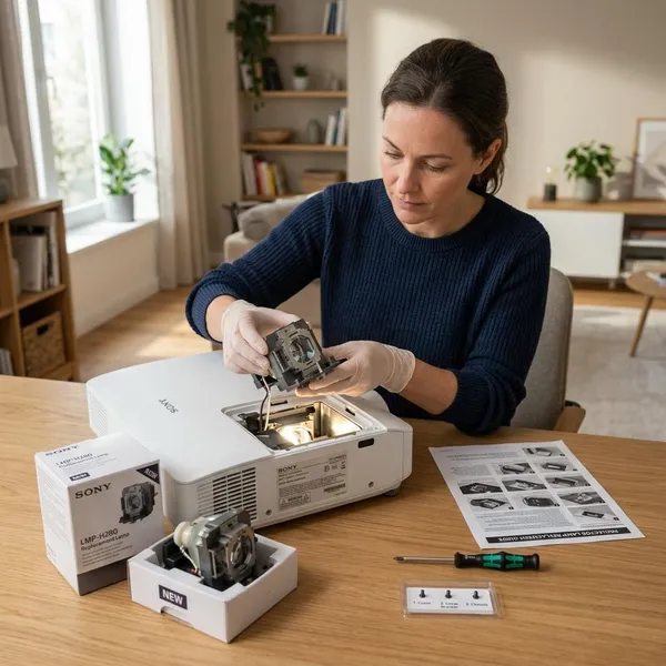 beamer lamp vervangen