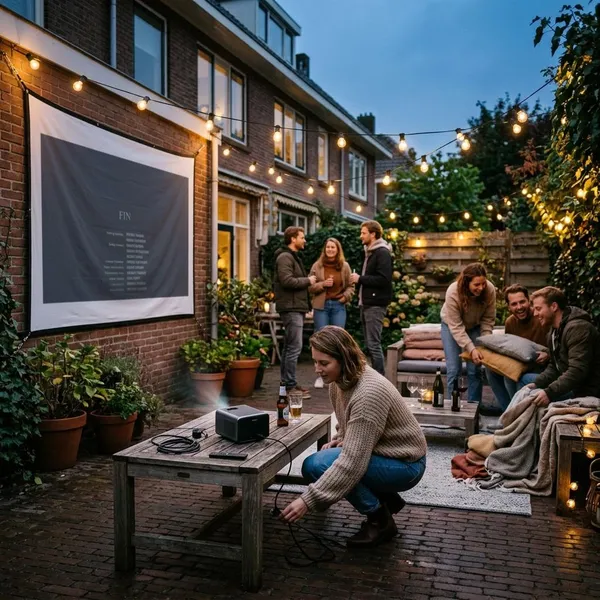 Hoe zet je een beamer buiten goed neer