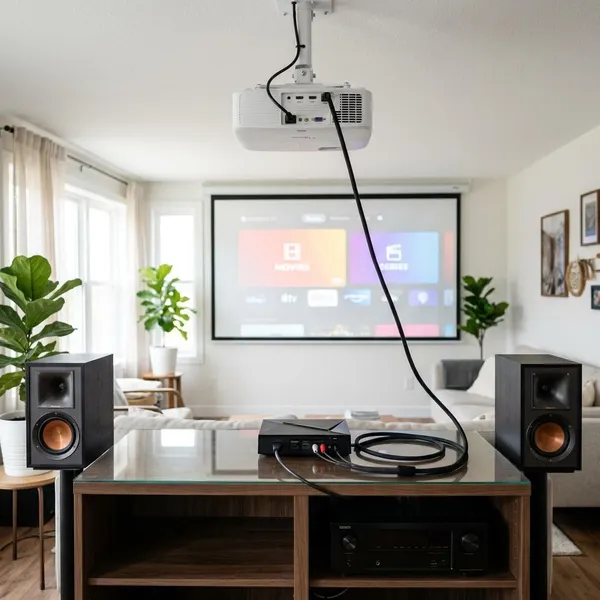 box aansluiten op beamer