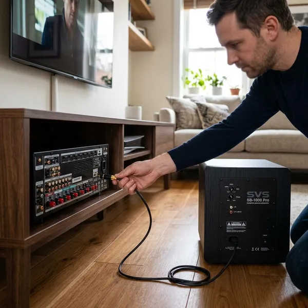 hoe sluit je een subwoofer aan