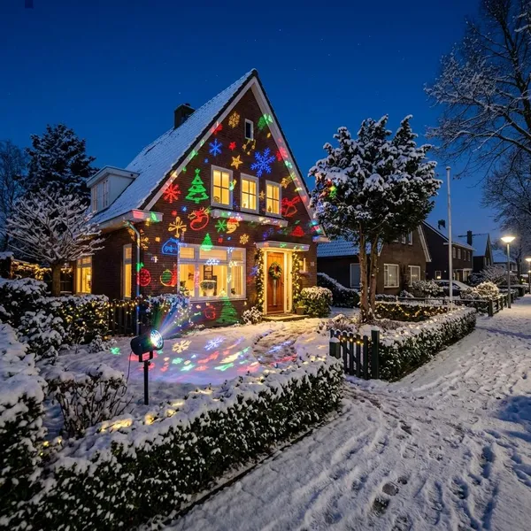 kerst projector buiten