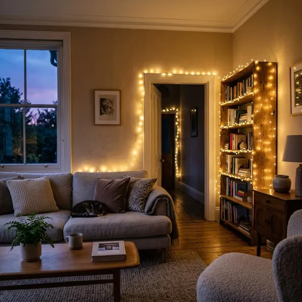 Hoe hang je een lichtsnoer binnen netjes op