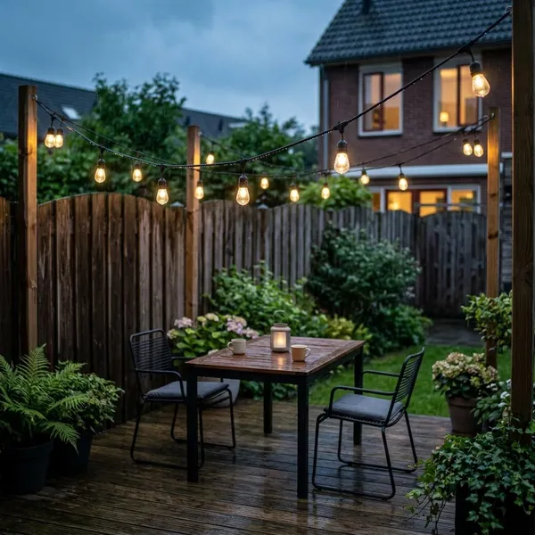 Hoe hang je een waterdicht lichtsnoer veilig buiten op