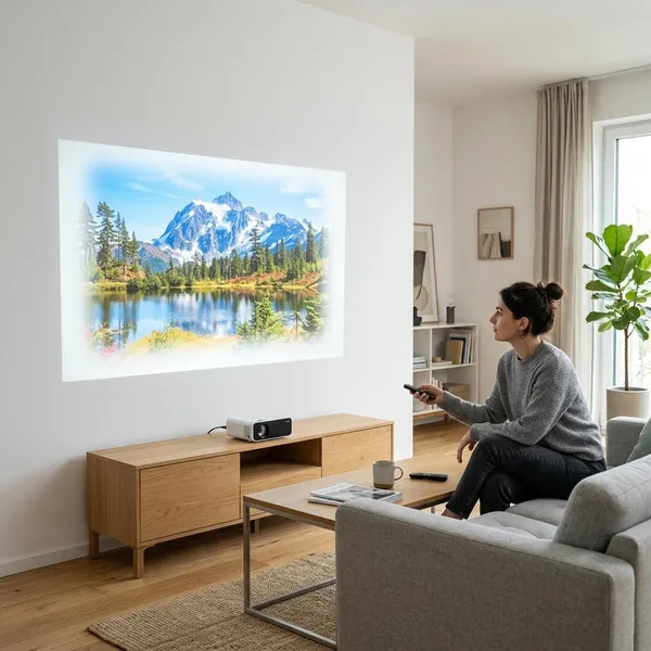 moet een beamer op een witte muur