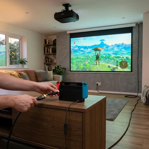 Nintendo Switch op beamer aansluiten in stappen