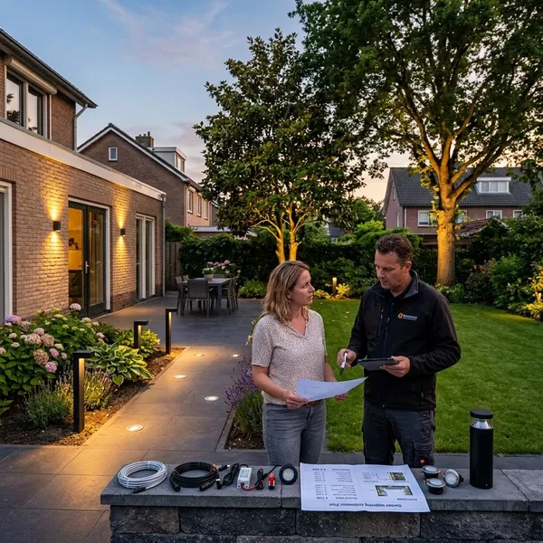 Tuinverlichting laten aanleggen door een vakman