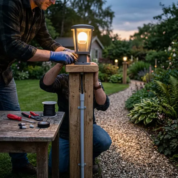 tuinverlichting op paal zelf maken