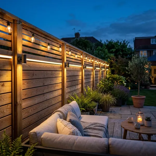 tuinverlichting op schutting