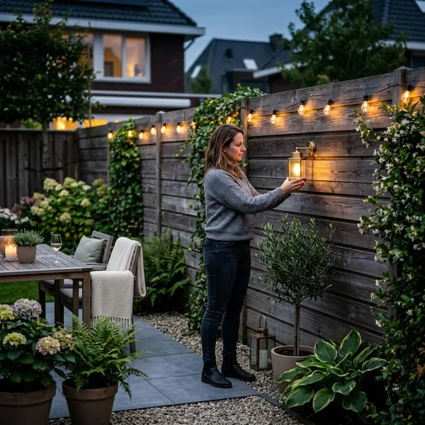 Waar let je op bij verlichting op een schutting